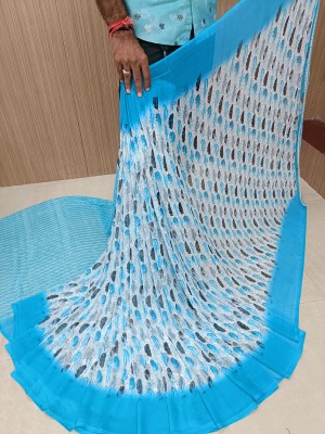 Sanjana Silks Printed Bollywood Georgette Saree(Light Blue)