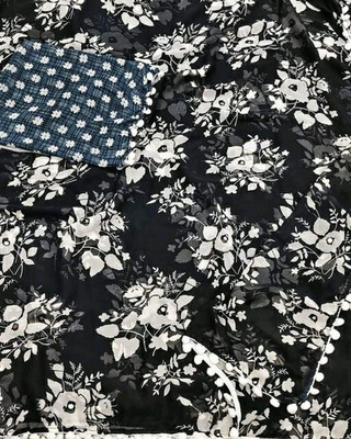 V GROUP Printed Bollywood Chiffon Saree(Black)
