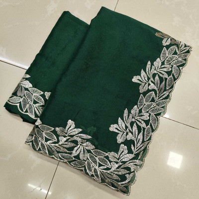 Sareez House Embroidered Bollywood Georgette Saree(Dark Green)