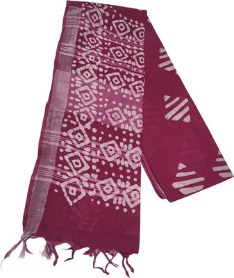 Drapify Printed Bhagalpuri Linen, Cotton Linen Saree(Pack of 2, Magenta)