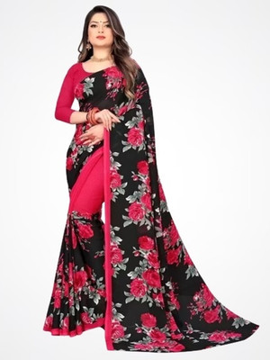 Suali Printed Daily Wear Georgette Saree(Pink)
