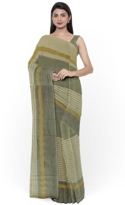 Saadhvi Striped Bollywood Georgette Saree(Cream)