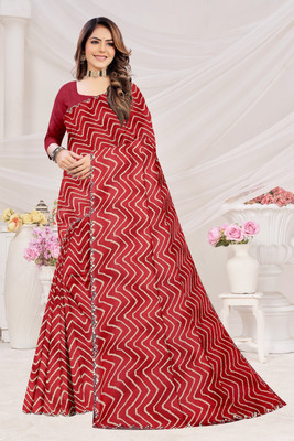Vijaylaxmi Embroidered Bollywood Georgette Saree(Red)