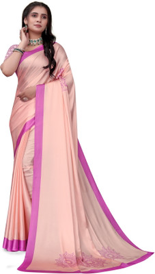 Pemal Designer Digital Print Bollywood Crepe Saree(Pink)