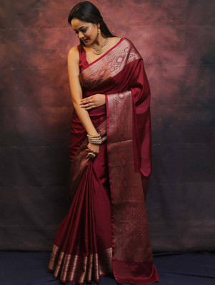 MISHIKAHD Self Design Banarasi Jacquard Saree(Maroon)