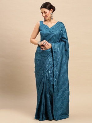 Divastri Embellished Bollywood Art Silk Saree(Light Blue)