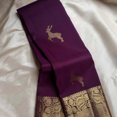 PARAMPARA CREATION Printed Banarasi Pure Silk Saree(Purple)