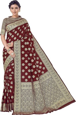 Aishwarya Sarees Printed Banarasi Art Silk Saree(Maroon)