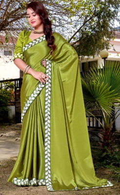 jayant creation Embroidered, Solid/Plain Bollywood Georgette Saree(Pack of 2, Light Green)
