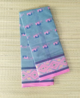 SANVISAREE Woven Tant Pure Cotton Saree(Grey)