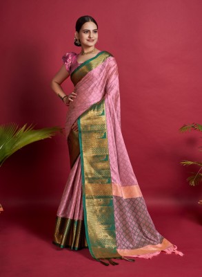 MM VENTURE Woven Dharmavaram Cotton Silk Saree(Beige)