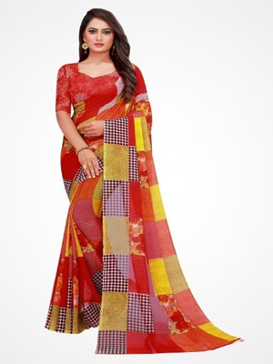 Suntex Printed Daily Wear Georgette Saree(Multicolor)