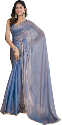 Sareezaa Embellished Bollywood Silk Blend Saree(Blue)