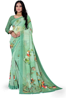 Adiyogi Enterprise Digital Print Bollywood Georgette Saree(Multicolor)