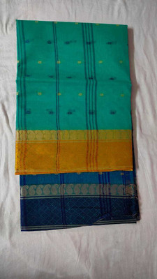 Ghosh handloom Self Design Tant Pure Cotton Saree(Light Blue)