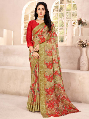 Sareemall Printed Daily Wear Chiffon Saree(Beige)