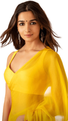 StyleDeal Solid/Plain Bollywood Georgette Saree(Gold)