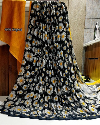 Fancy Fab Printed Daily Wear Chiffon Saree(Orange)