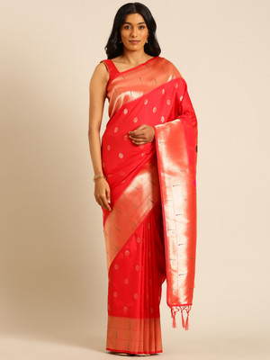 Tasrika Woven Paithani Pure Silk Saree(Red)