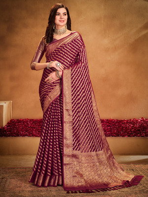 Divastri Woven Kanjivaram Georgette Saree(Magenta)