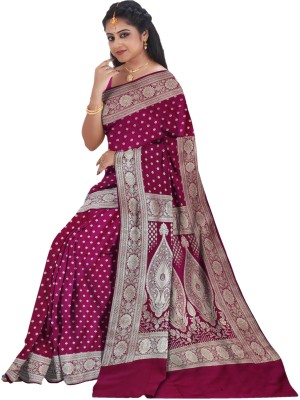 Rida Fashion Woven Banarasi Handloom Art Silk Saree(Pink)