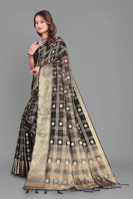 Aarunika SKT Tie-Dye Bollywood Organza Saree(Black)