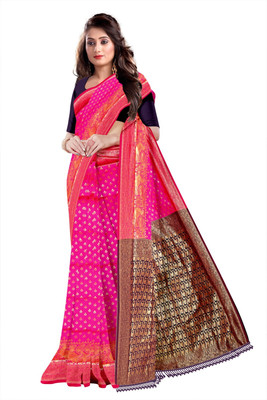 nirmal creation Woven Banarasi Silk Blend Saree(Multicolor)