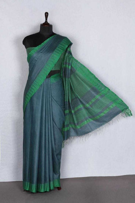 Zafreen Handloom Solid/Plain Bhagalpuri Art Silk Saree(Pink)