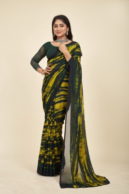 MAHALASA Self Design Bollywood Georgette Saree(Dark Green)