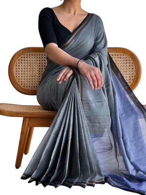 kalpana handloom Solid/Plain Handloom Pure Cotton Saree(Multicolor)