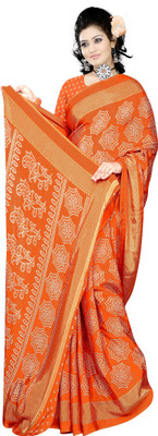 A V M Print Printed Daily Wear Crepe Saree(Multicolor)