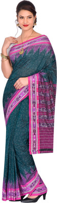 handloom paridhaan Printed Daily Wear Pure Cotton Saree(Green)
