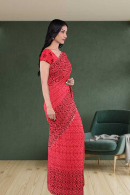 Classy Foriever Printed Daily Wear Georgette Saree(Red)