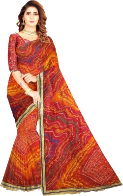 Abl Printed Banarasi Chiffon Saree(Multicolor)