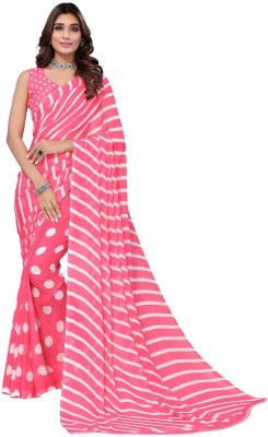 RENSILAFAB Printed Daily Wear Georgette Saree(Pink)