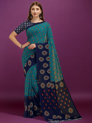 Divastri Printed Bollywood Georgette Saree(Green)