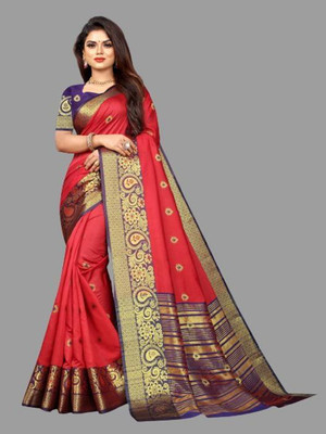 THESIYA FAB Printed Bollywood Georgette, Silk Blend Saree(Red)