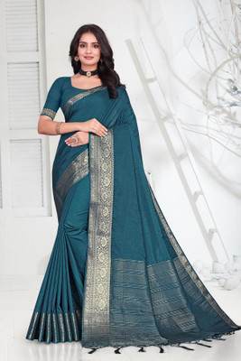 Aarunika MT Printed Bollywood Pure Silk Saree(Blue)