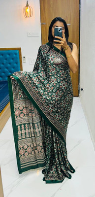 SFCS Printed Kalamkari Jacquard Saree(Green)