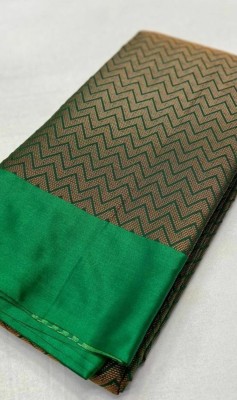 Fancy Fab Printed, Solid/Plain, Striped, Woven, Temple Border, Applique, Dyed, Ombre, Paisley, Self Design Pochampally Cotton Silk, Jacquard Saree(Dark Green)