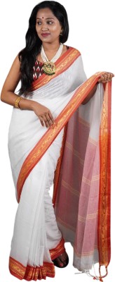 kalpana handloom Solid/Plain Handloom Pure Cotton Saree(Multicolor)