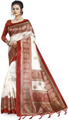 Darshini Printed Bhagalpuri Art Silk Saree(Multicolor)