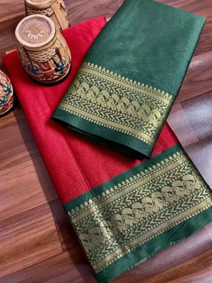 MAHADEV ENTERPRISE Woven Mysore Cotton Blend, Silk Blend Saree(Multicolor)