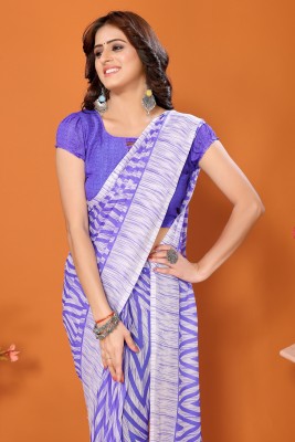 YASHIKA Printed Bollywood Georgette Saree(Purple)