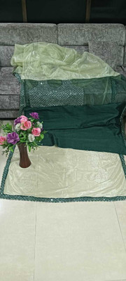 Evaan design Self Design Bollywood Net Saree(Light Green)