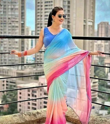 SAREEYA16 Printed Daily Wear Georgette Saree(Multicolor)