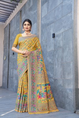 SILKSHOW Woven Banarasi Silk Blend Saree(Multicolor)