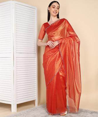 Divastri Embellished Bollywood Organza Saree(Red)