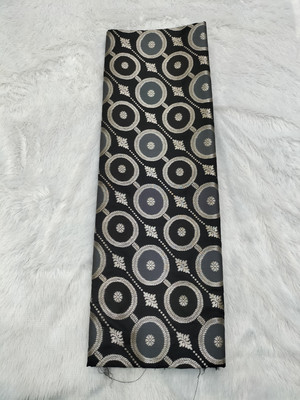AZHAR SAREE PARADISE Woven, Geometric Print, Floral Print Banarasi Handloom Silk Blend Saree(Black, Silver, Grey)