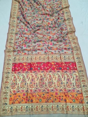 kalhari Woven Bollywood Pure Cotton Saree(Cream)